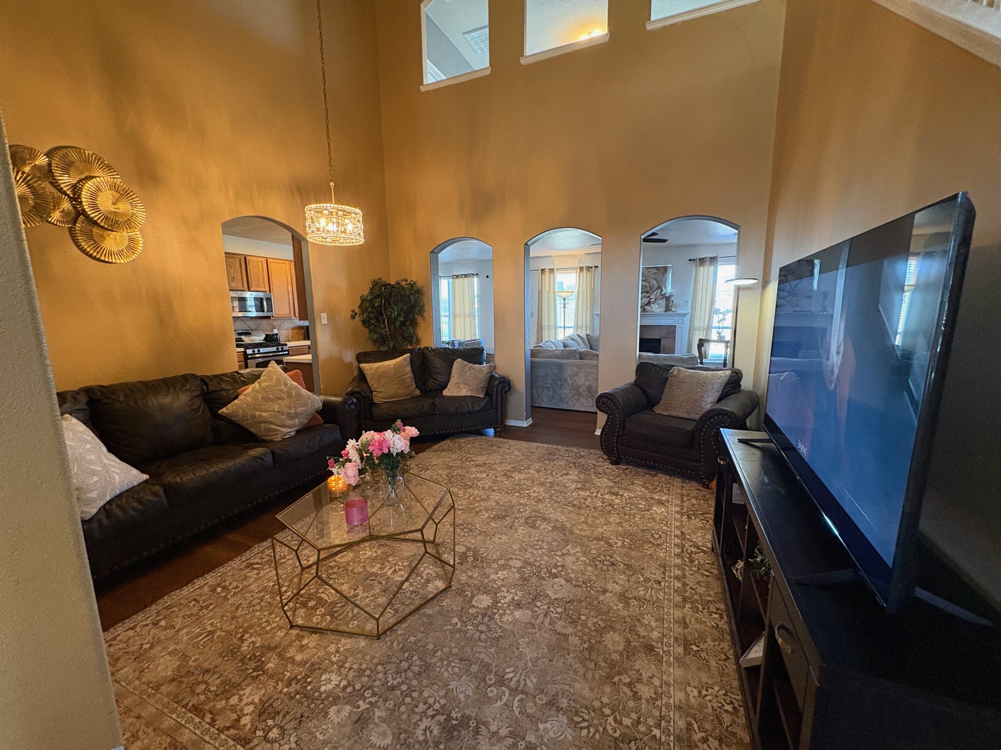 5915 Annatto Drive Baytown, TX 77521 - Photo 7 of 31 a living room with furniture and a fireplace