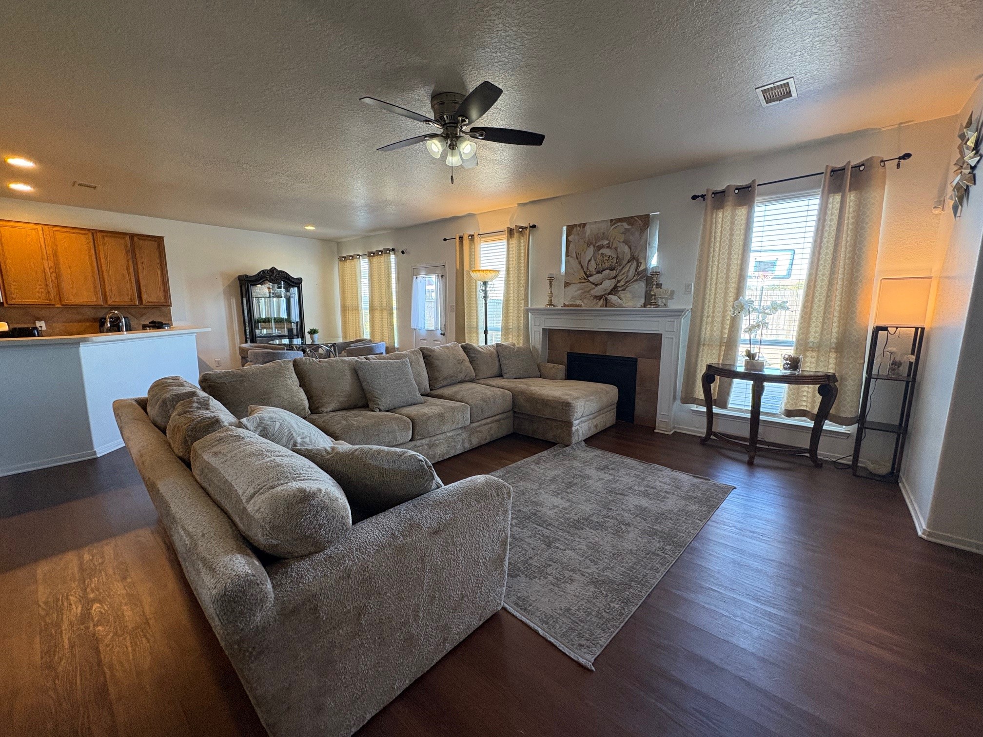 5915 Annatto Drive Baytown, TX 77521 - Photo 8 of 31 a living room with furniture and a fireplace
