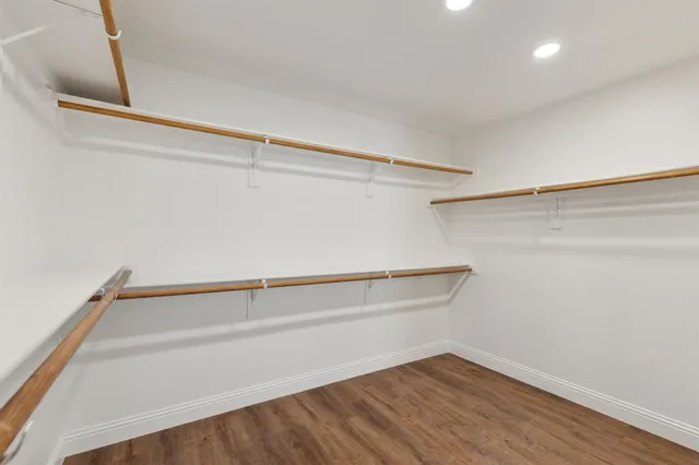 a view of small space with racks on the wall