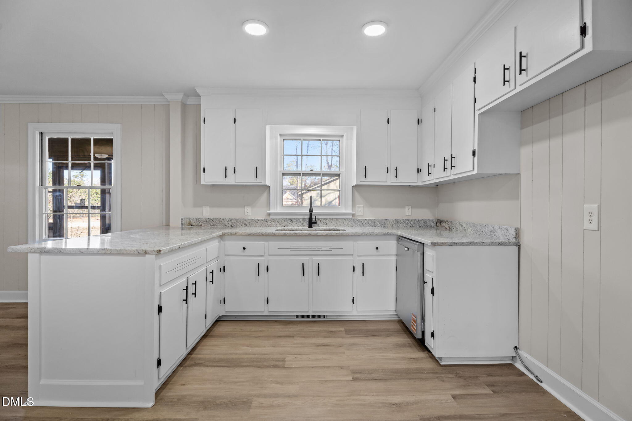 3738 Red Oak Battleboro Road Battleboro, NC 27809 - Photo 13 of 53 a kitchen with granite countertop white cabinets white appliances and a sink