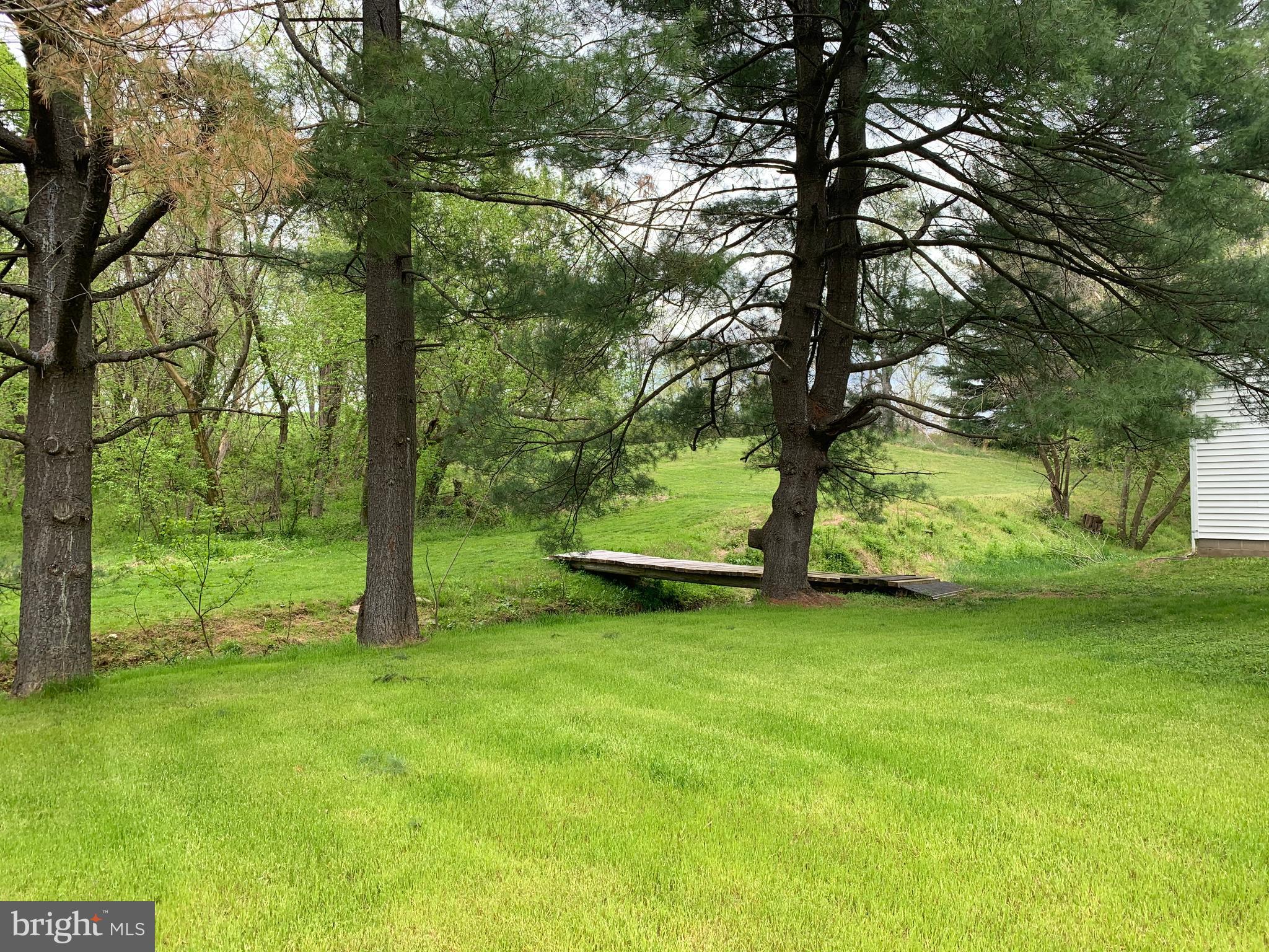 2450 Boteler Road Brownsville, MD 21715 - Photo 6 of 46 Back yard with a bridge over a creek
