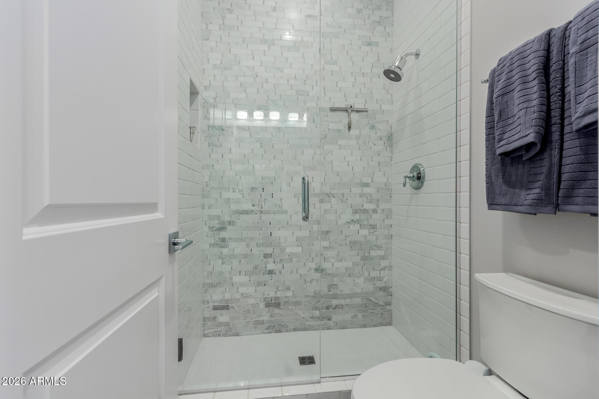 2917 East Boot Track Trail Gilbert, AZ 85296 - Photo 33 of 93 a bathroom with a shower and toilet