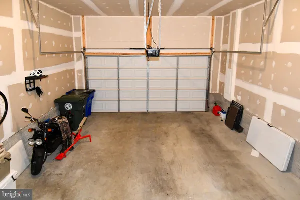 a view of a garage with rack on the wall