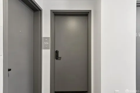 a view of hallway with stairs