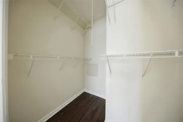 a view of small space with racks on the wall