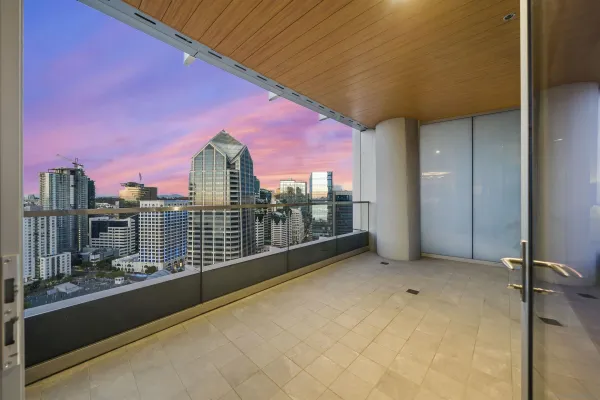 a view of balcony with city view