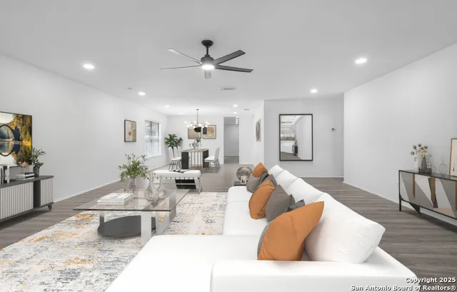 a living room with furniture