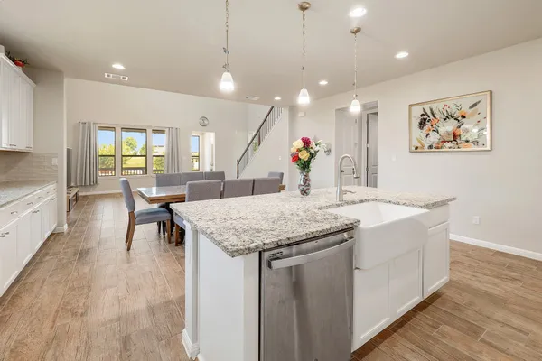a view of a kitchen counter top space