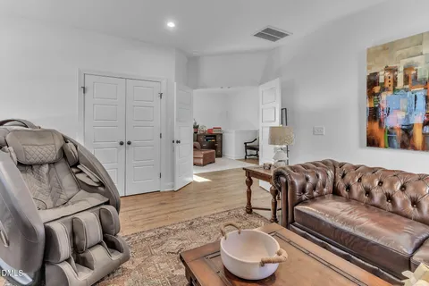 a living room with furniture and a couch