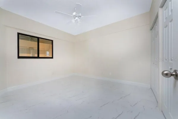 an empty room with a window