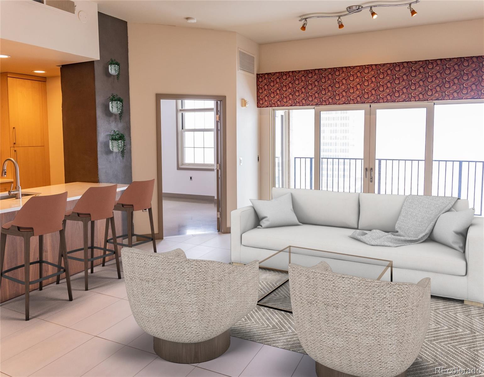 475 West 12th Avenue, Unit 15G Denver, CO 80204 - Photo 3 of 15 a living room with furniture and a large window