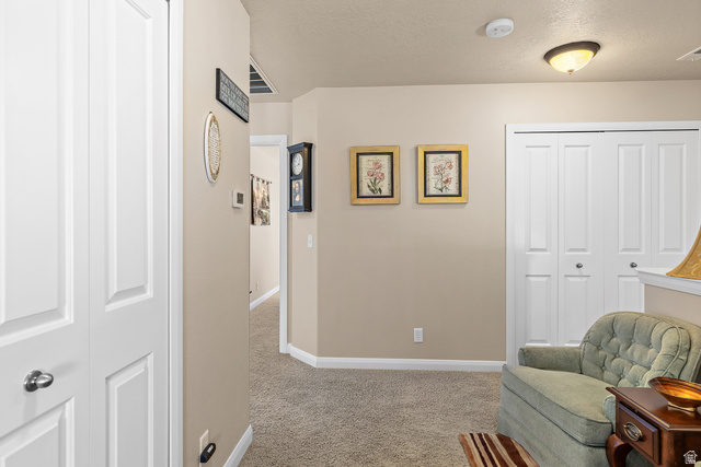 2484 Manzoni Road Santa Clara, UT 84765 - Photo 22 of 27 Living area with light carpet and a textured ceiling