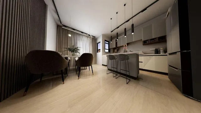 a kitchen with stainless steel appliances granite countertop a sink a stove and a refrigerator