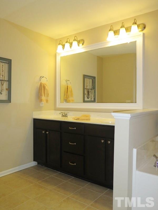 1314 Regulator Street Raleigh, NC 27603 - Photo 15 of 22 a bathroom with a sink and mirror