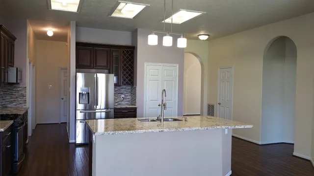 a view of lobby with mirror