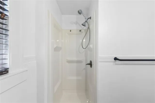 a bathroom with a shower