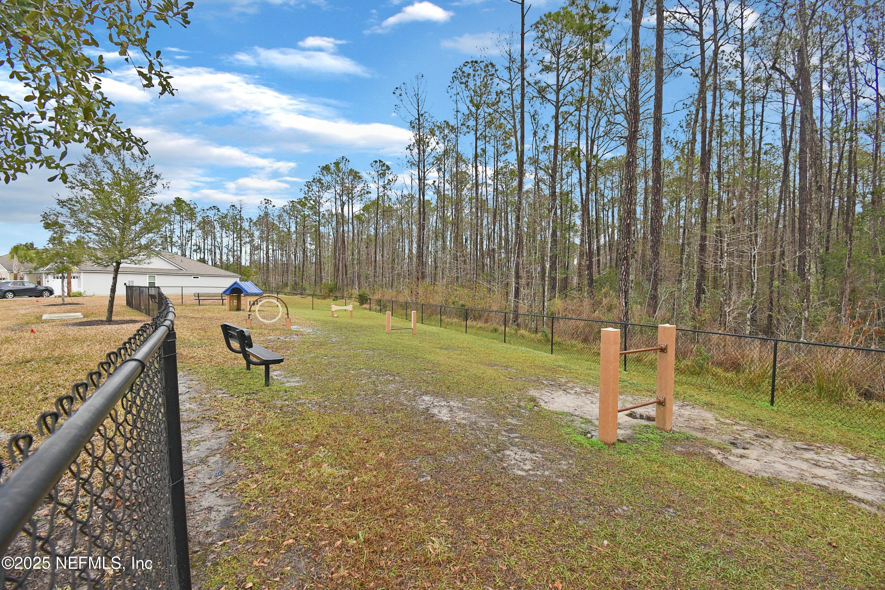 1399 Parkland Trail St. Augustine, FL 32095 - Photo 38 of 39 a backyard of a house with lots of green space and outdoor seating