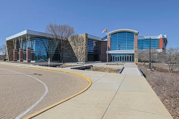 an aerial view of a city