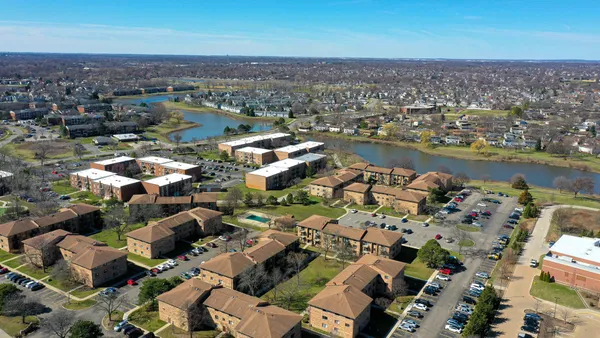 an aerial view of multiple house
