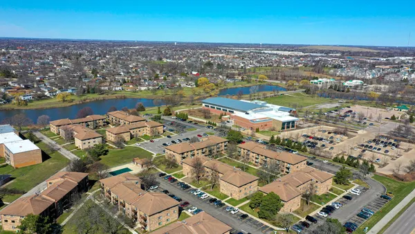 an aerial view of a city