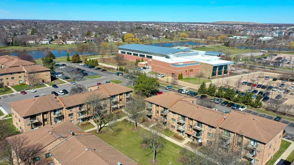 an aerial view of a city