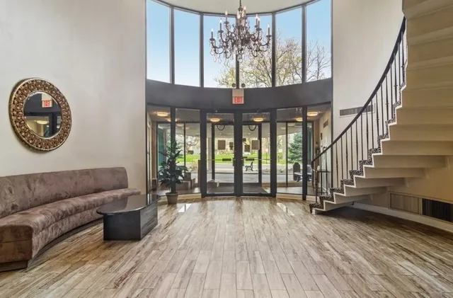 a kitchen with stainless steel appliances and cabinets