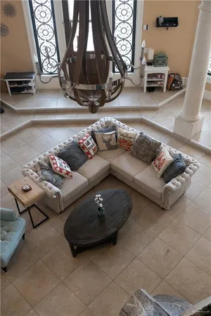 a living room with furniture