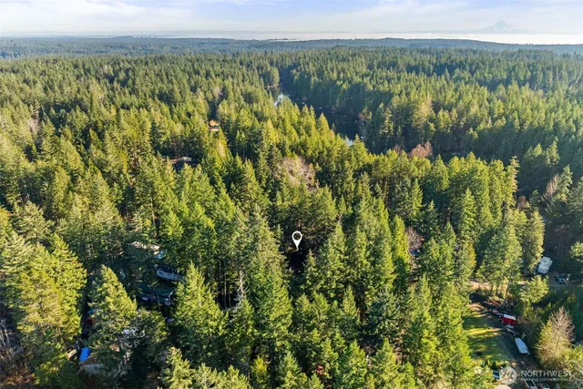a view of lake with green space
