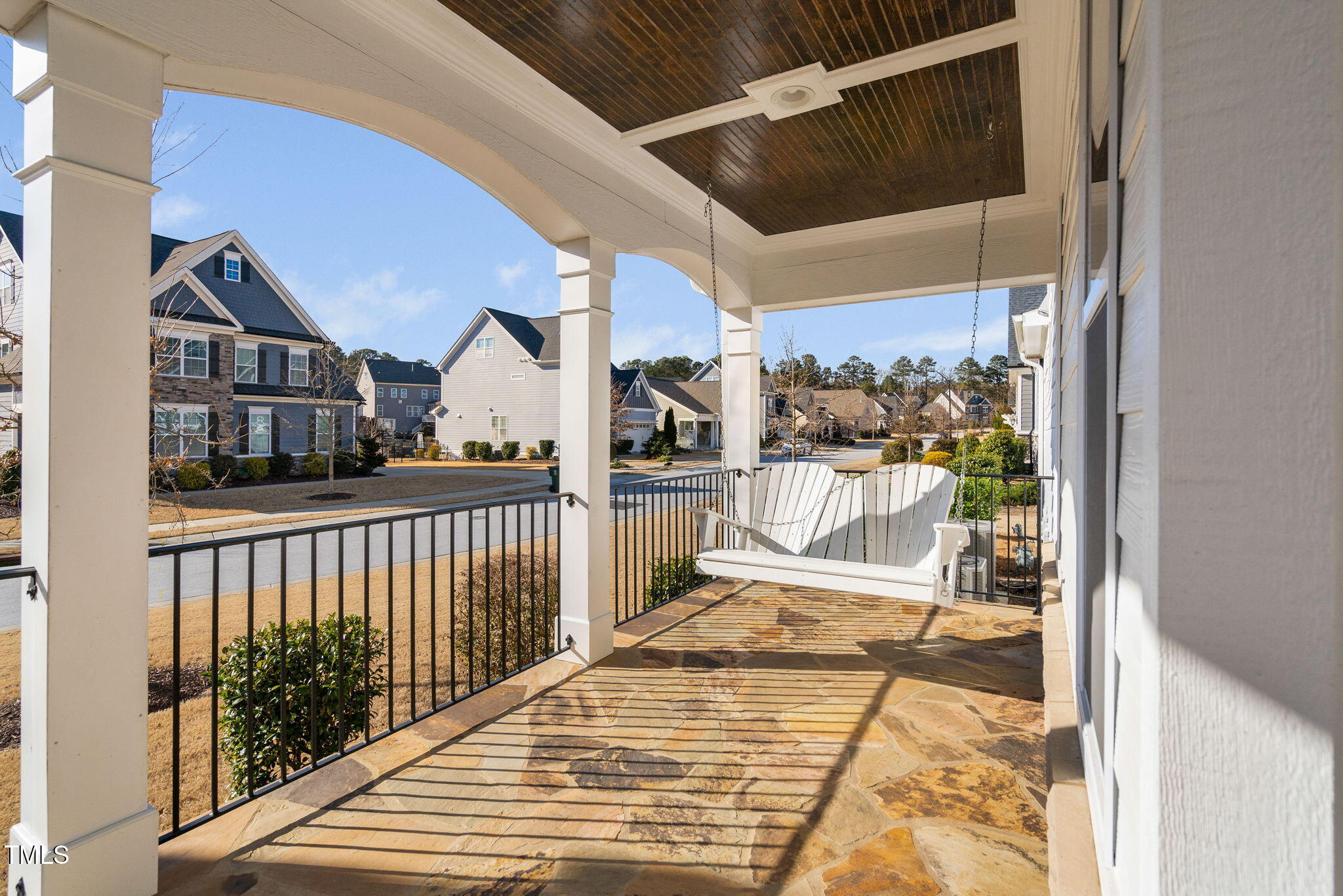 2461 Stonehenge Park Drive Raleigh, NC 27613 - Photo 63 of 72 a view of a balcony with wooden floor