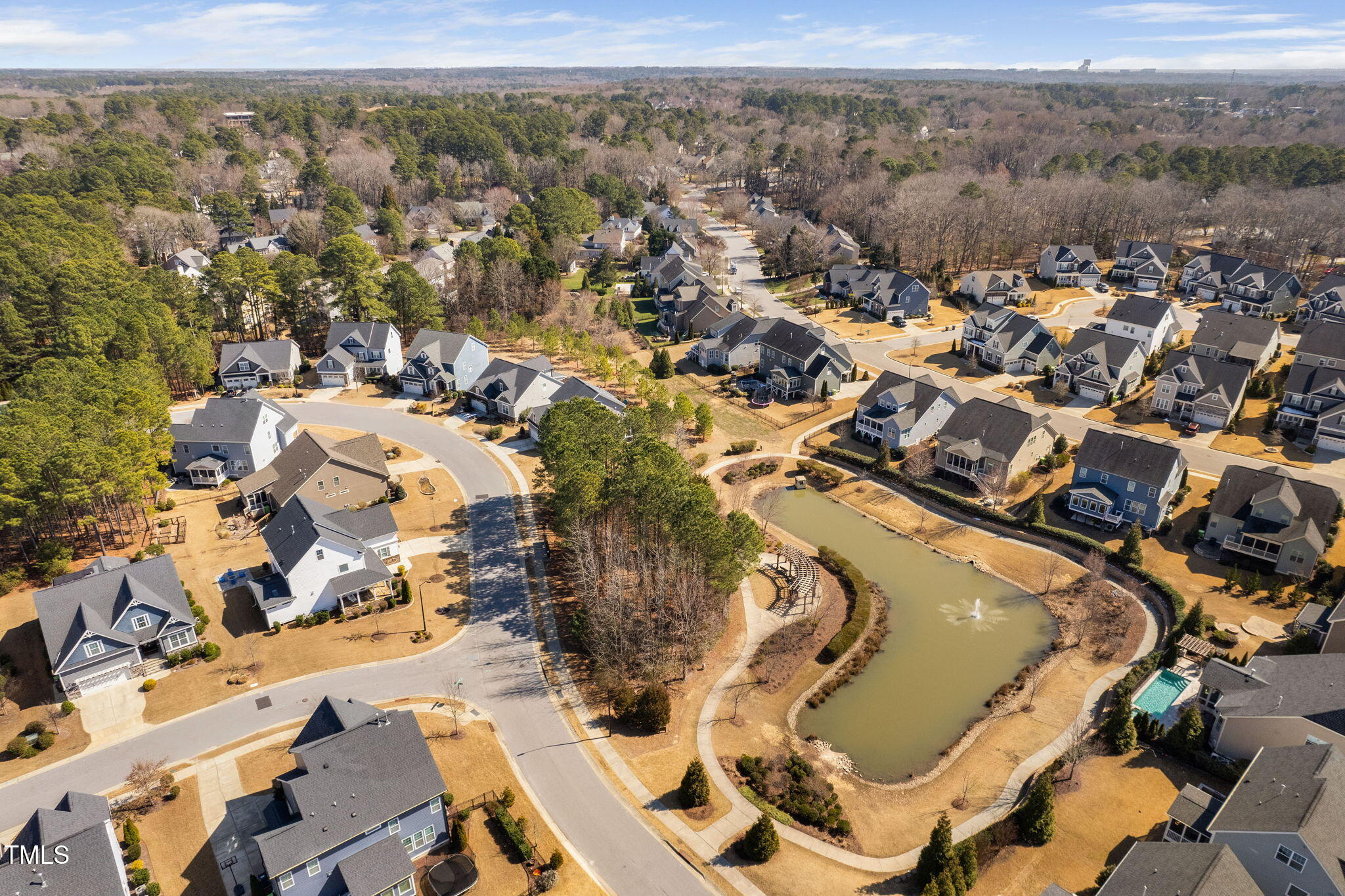 2461 Stonehenge Park Drive Raleigh, NC 27613 - Photo 71 of 72 an aerial view of residential house with yard and mountain view