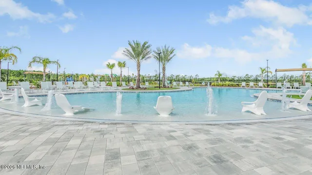 a view of a park with slide