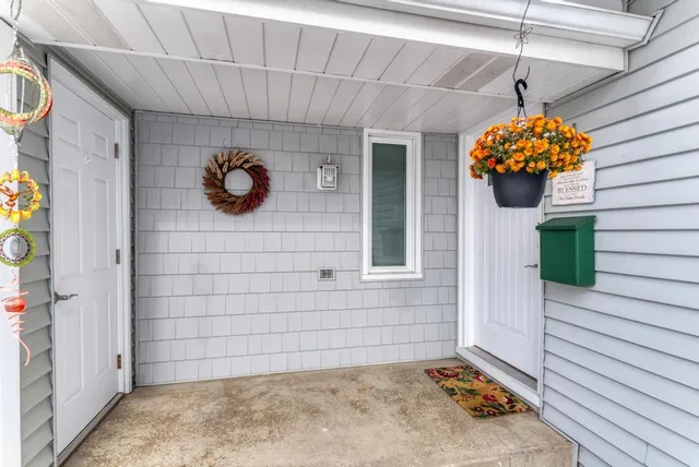 a view of a door and outdoor space