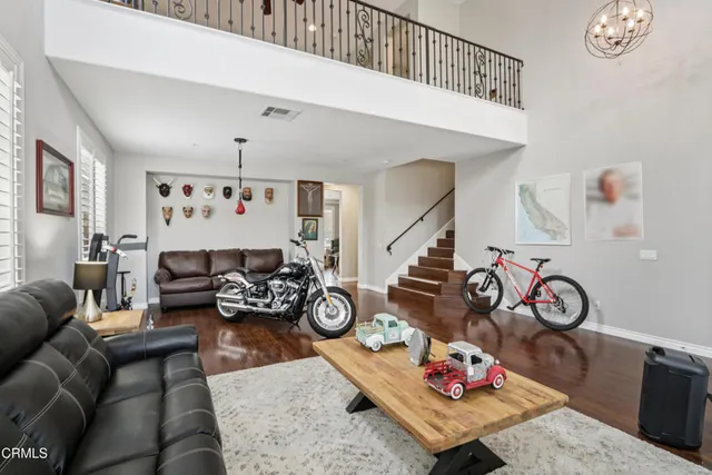 a view of a livingroom with furniture and a living room