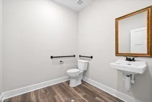 a bathroom with a sink and a toilet