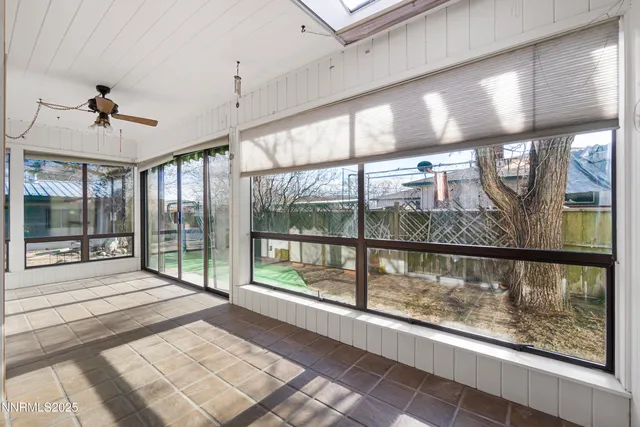 a view of a building from a living room
