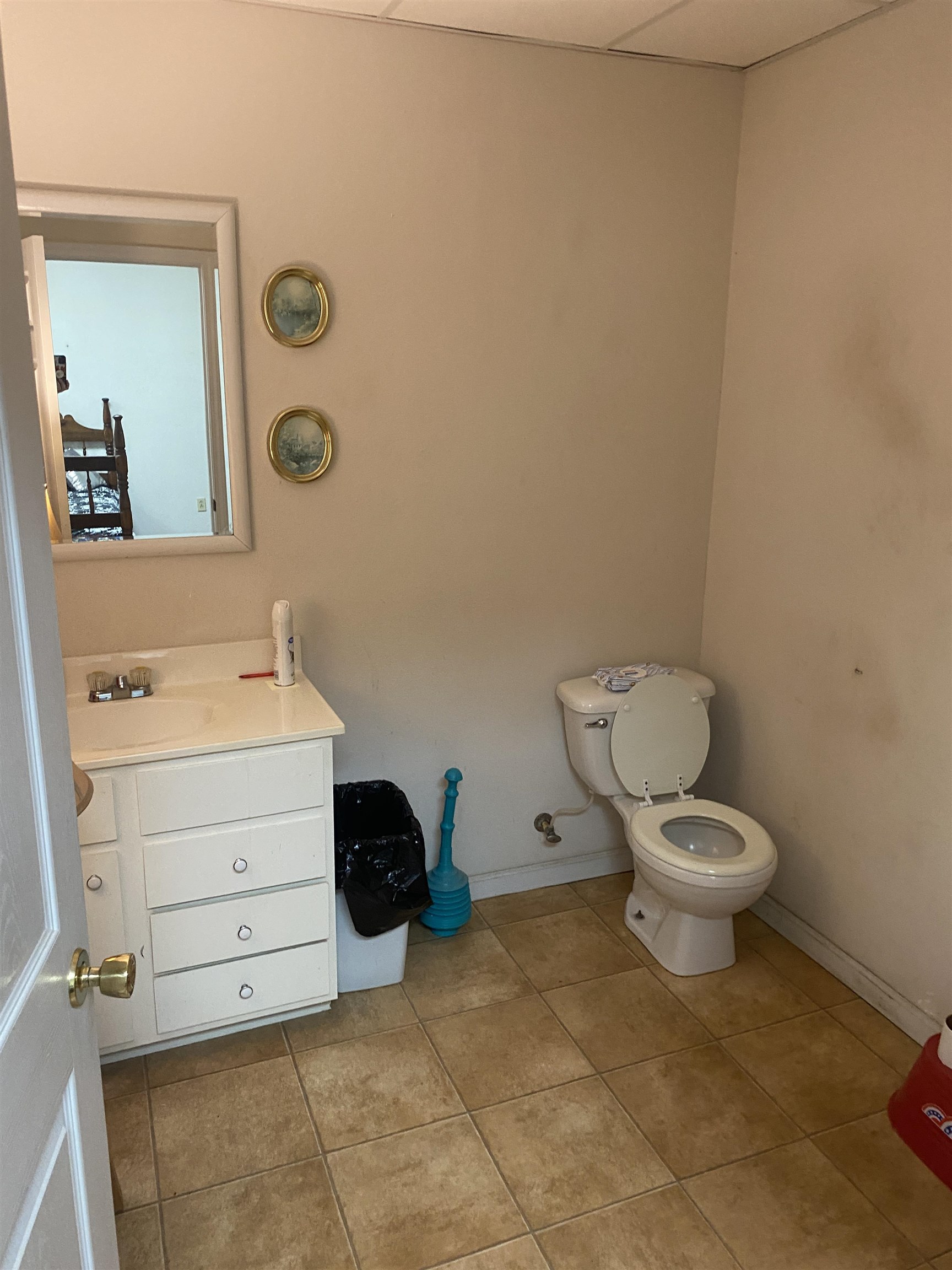 795 Center Point Road North Reagan, TN 38368 - Photo 22 of 40 a bathroom with a toilet a sink and mirror