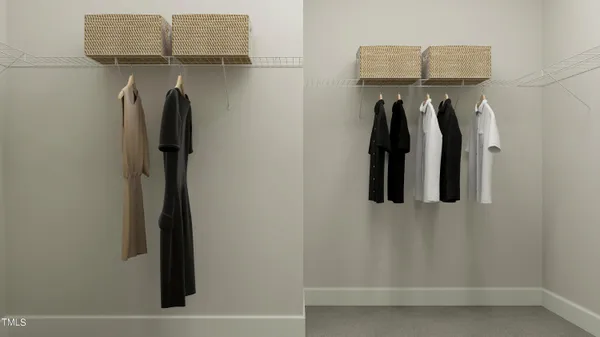 a close view of walk in closet