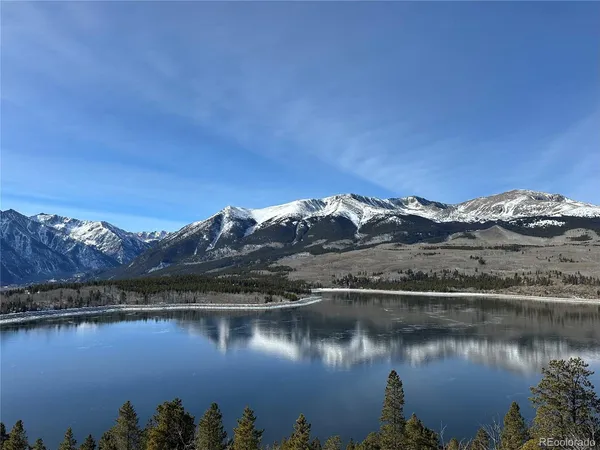 a view of a lake with a mountain