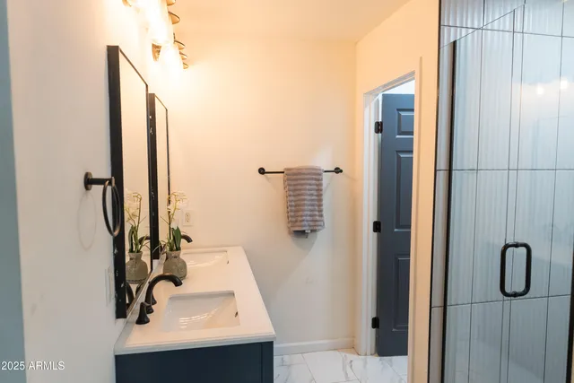 a bathroom with a shower