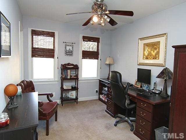 11800 Pembridge Lane Raleigh, NC 27613 - Photo 15 of 25 Large Office with walk-in closet and ceiling fan and with view of front yard.