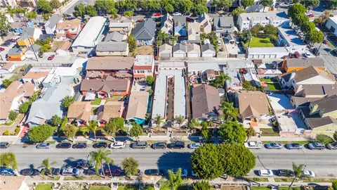 an aerial view of multiple house