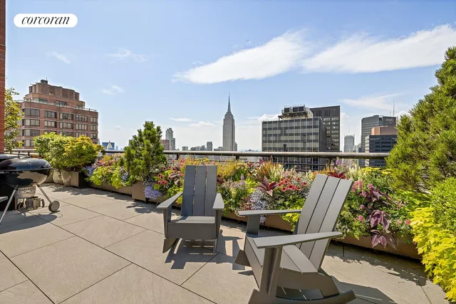 a view of a terrace with sitting area