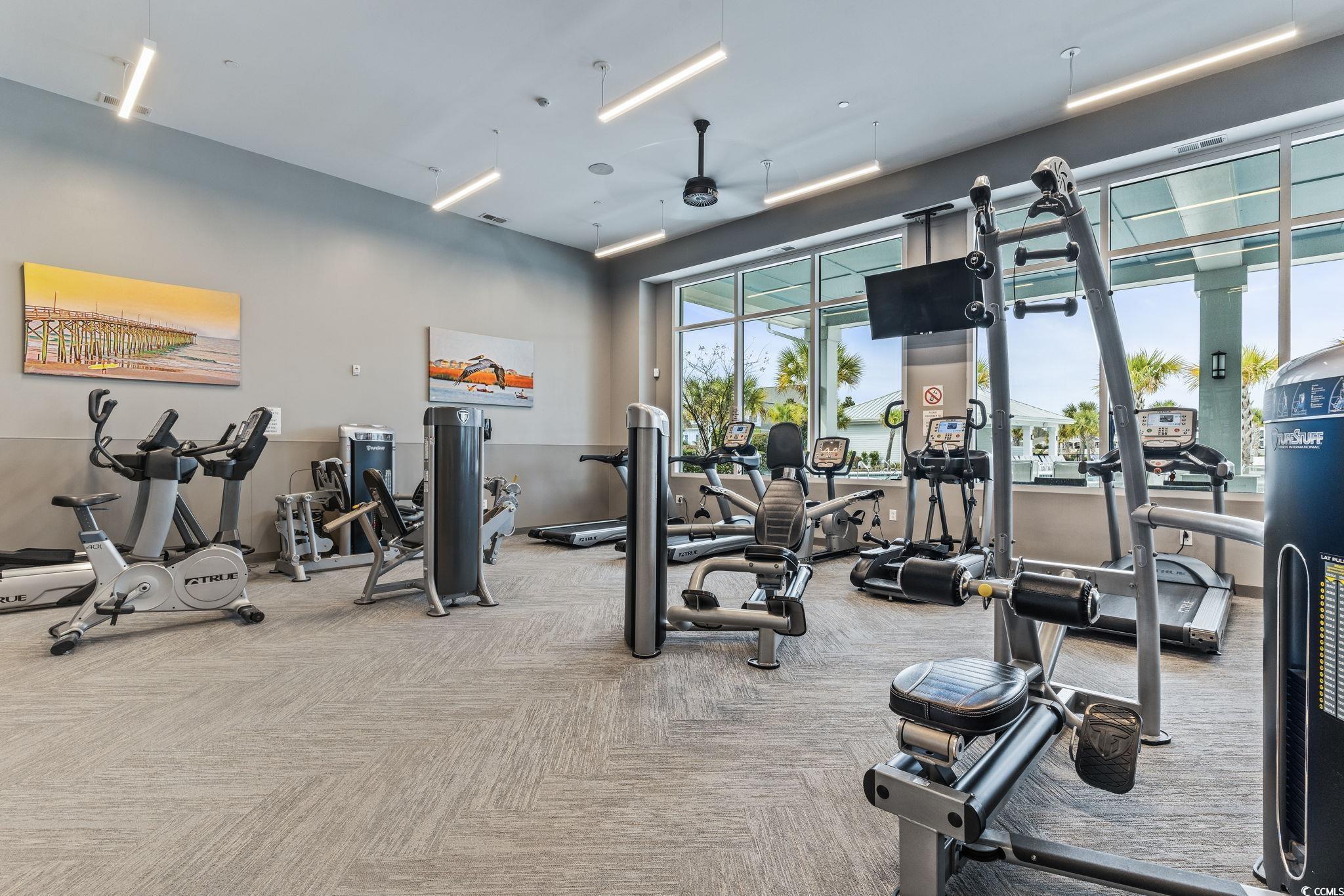 6570 Torino Lane Myrtle Beach, SC 29572 - Photo 23 of 25 Gym featuring a ceiling fan