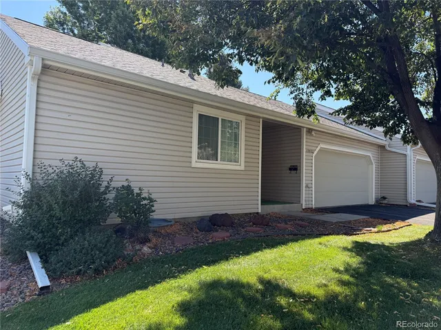 a view of a backyard with plants and large tree