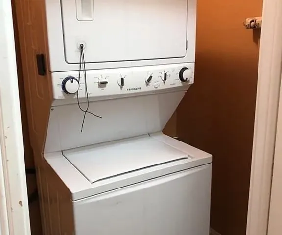 a close up view of washer and dryer