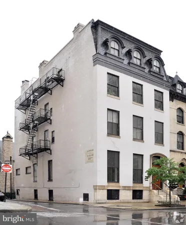 a view of a building with a window