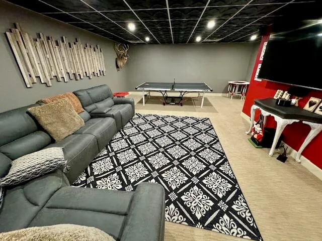 a living room with furniture