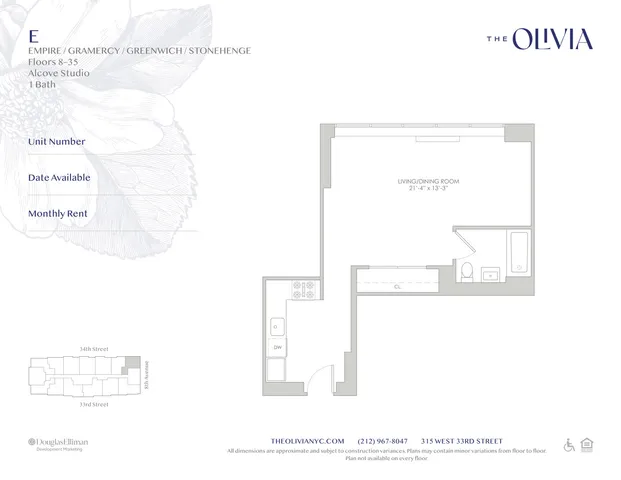 $3,900 | 315 West 33rd Street, Unit 23E | Hudson Yards