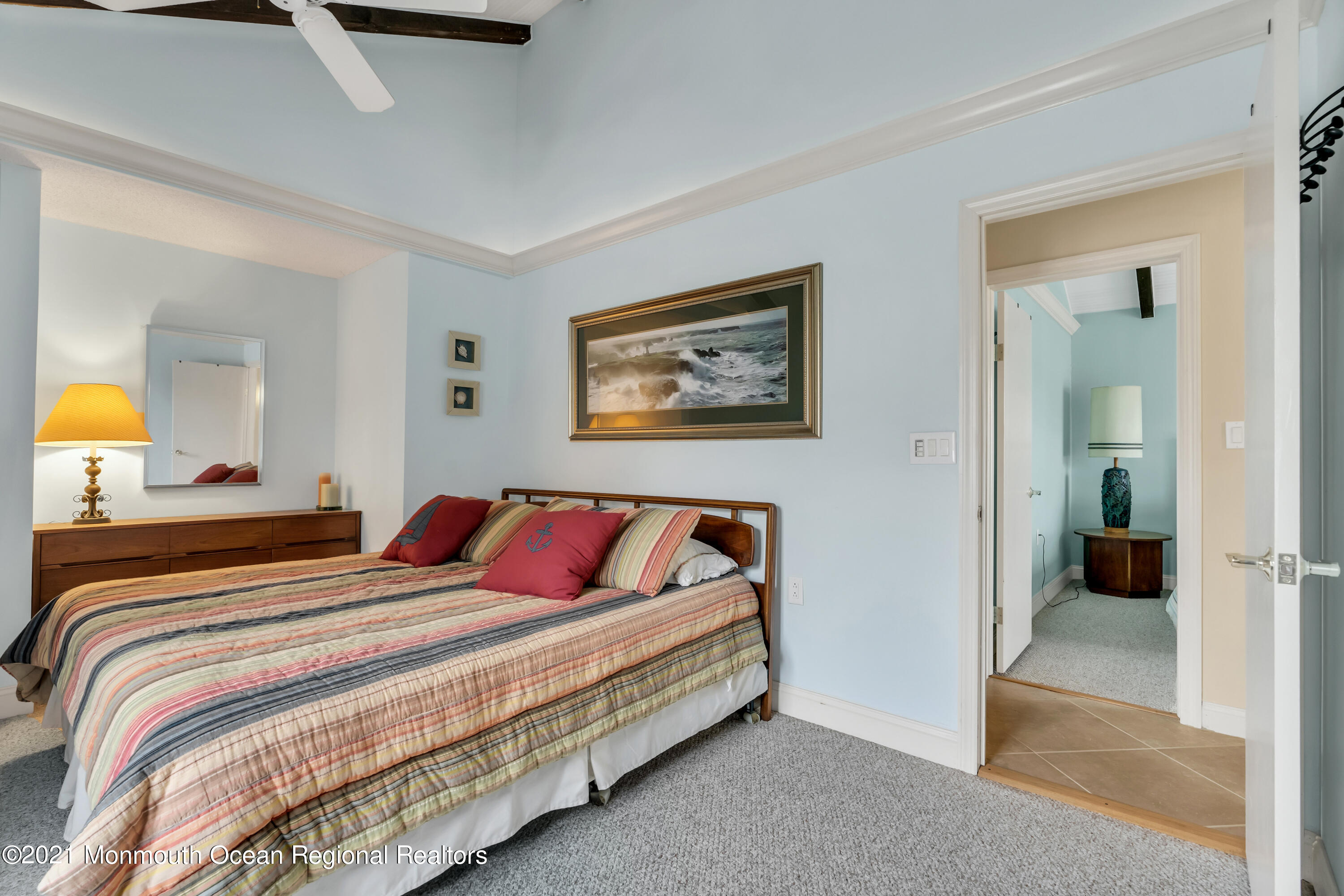 59 Cedar Run Road Bayville, NJ 08721 - Photo 20 of 32 a bedroom with a bed and a view of bathroom