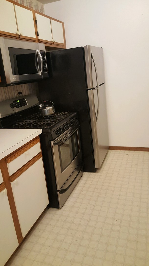 332 Park Ridge Lane, Unit E Aurora, IL 60504 - Photo 7 of 21 a kitchen with a stove and a microwave